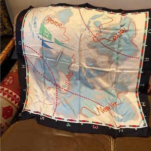 Worth collection : Travel Themed Silk Scarf with Nautical map design